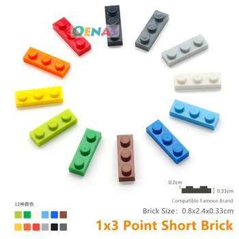 

Moc plate 1x3 3623 Short Brick Blocks Classic Small Building Blocks DIY parts compatible Assembles Particles 100pcs/lot