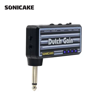

Sonicake Electric Guitar Plug Headphone Amp Mini Portable USB-chargeable Amplifier the Massive Pre-amp Distortion QAP-3
