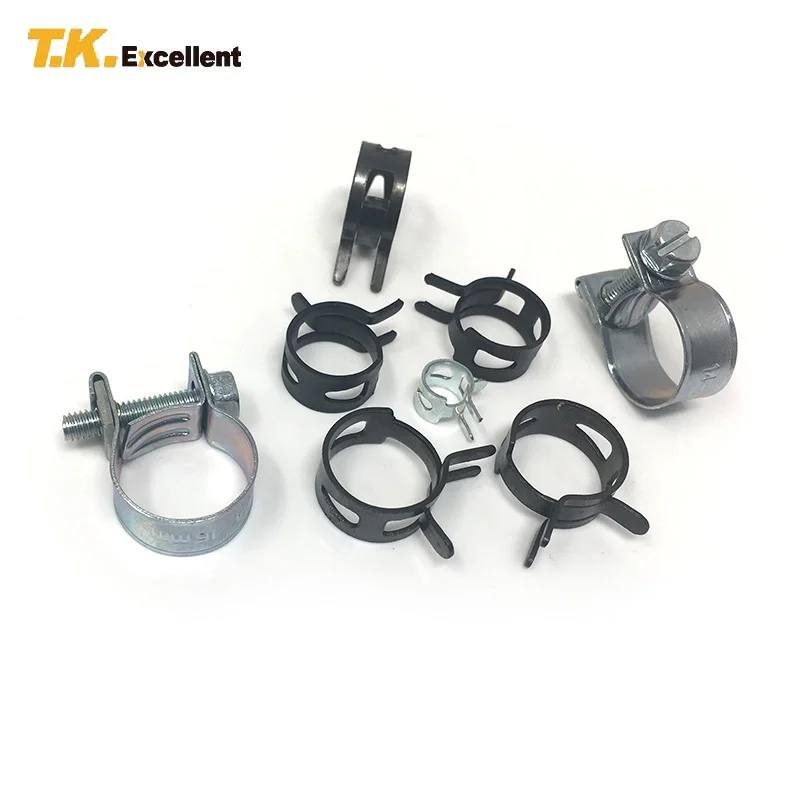 T.K.EXCELLENT Pipe Clamps Steel Fuel Line Hose Clamp Small Value Pack Blue And White Zinc 14.5*8*0.8 35Pcs | Обустройство дома