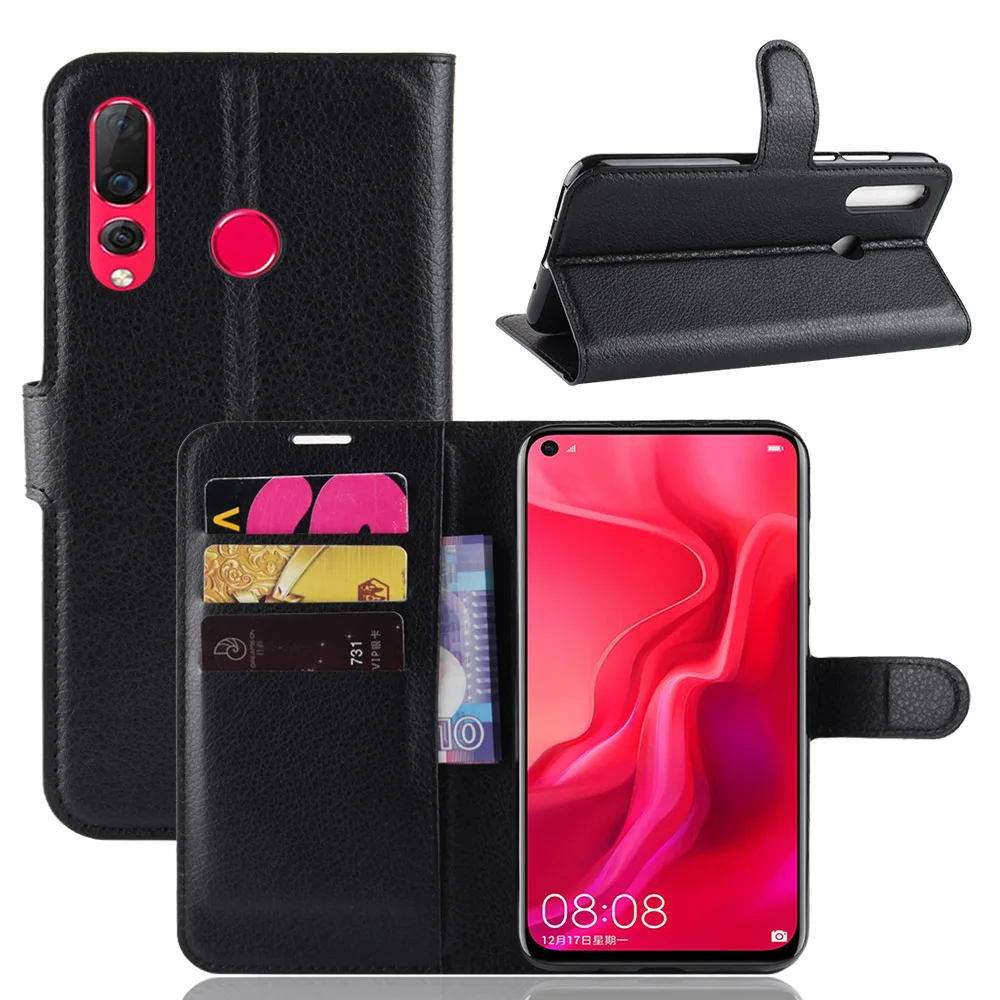 Чехол книжка из искусственной кожи для Huawei Nova 4 чехол кошелек с откидной крышкой