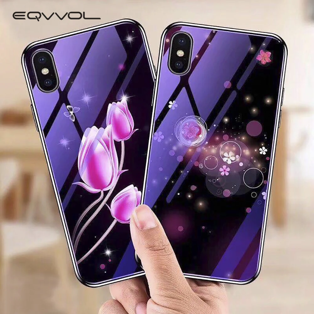 Eqvvol закаленное Стекло чехол для iPhone X 8 7 6 S Plus чехлы покрытие синего света