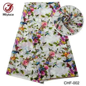 

African Digital flower pattern printed Chiffon fabric hot selling party chiffon fabric 5 yards per lot CHF-002