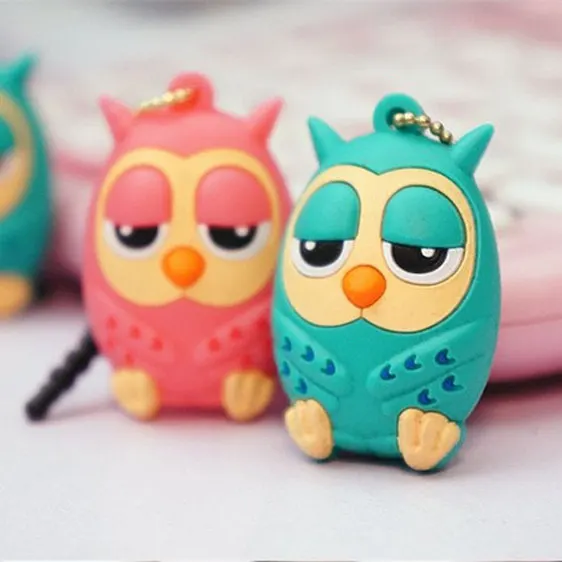 

wholesale 20pcs/lot Owl anti dust plug for cell phone iphone SAMSUNG xiaomi universal 3.5mm ear jack headphone cap free shipping