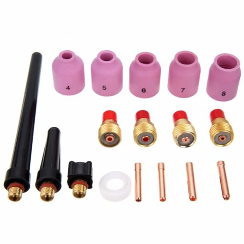

17pcs TIG Welding Torch Nozzle Cup Stubby Gas Lens for TIG WP-9/20/25 Series DIY