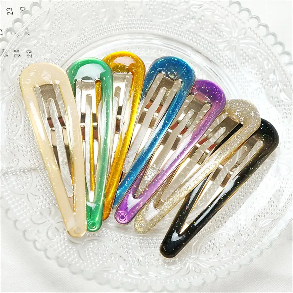 

Lovely Cartoon Waterdrop Type Metal Glitter Candy Color Girls Hairpins Hair Clip Kids Headwear Children Accessories Baby BB Clip