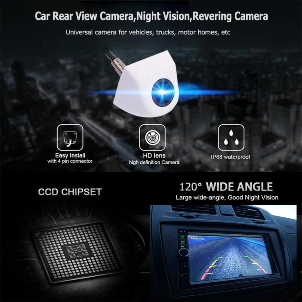 Автомобильная парковочная камера Автомобильная камера заднего вида автомобиля заднего вида Камера видео Системы Ночное видение фонари для автомобиля