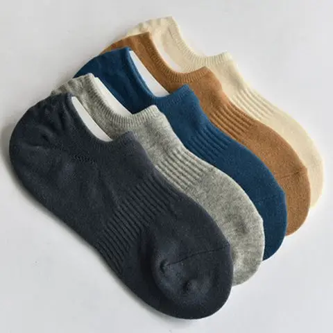 MWZHH, мужские новые летние носки, чистый хлопок, 5 пар, высокое качество, японский стиль Харадзюку, дышащие тонкие мужские носки, размер 39-44 - Цвет: Черный