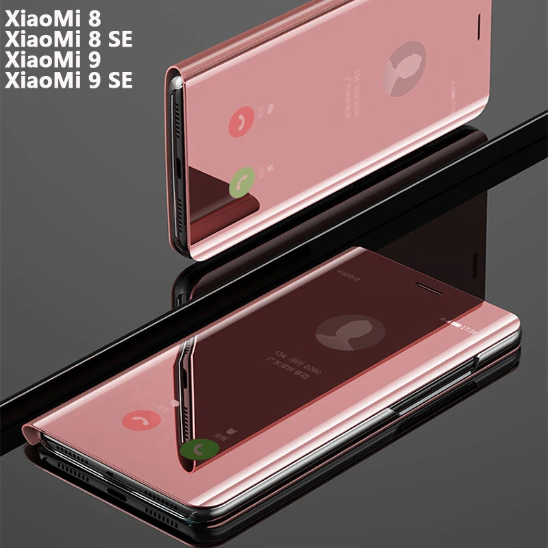 Флип-чехол для смартфона с зеркальным покрытием чехол XiaoMi 8 9 Se Mi 8Se 9Se кожаные