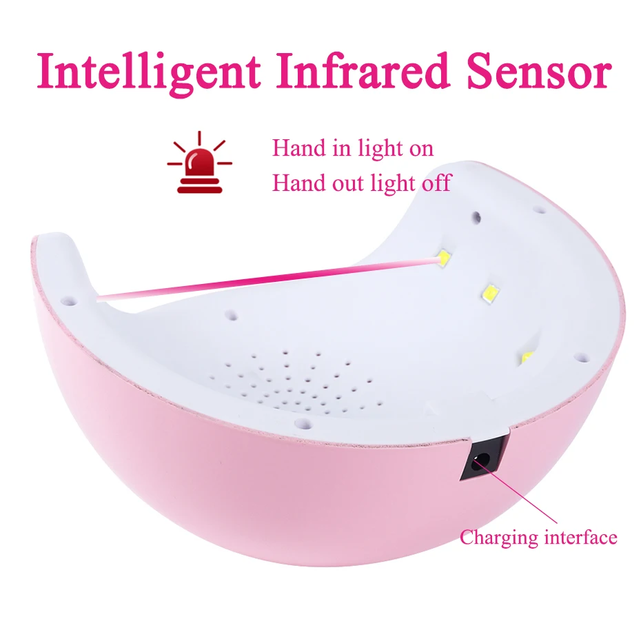 24 Вт/30 Вт USB лампа для сушки ногтей розовая портативная отверждающая Гель-лак Мини светодиодный УФ-лампа для маникюра автоматический датчик инструмент для ногтей CHStar6