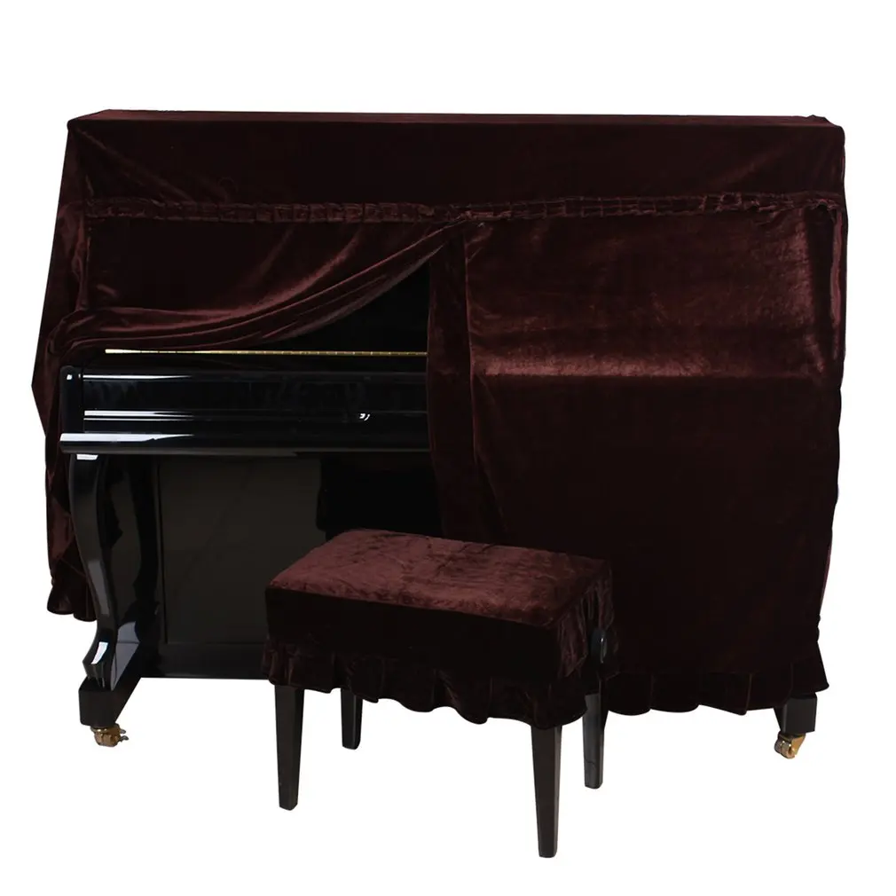 

Gold velvet piano single stool cover piano single stool dust cover