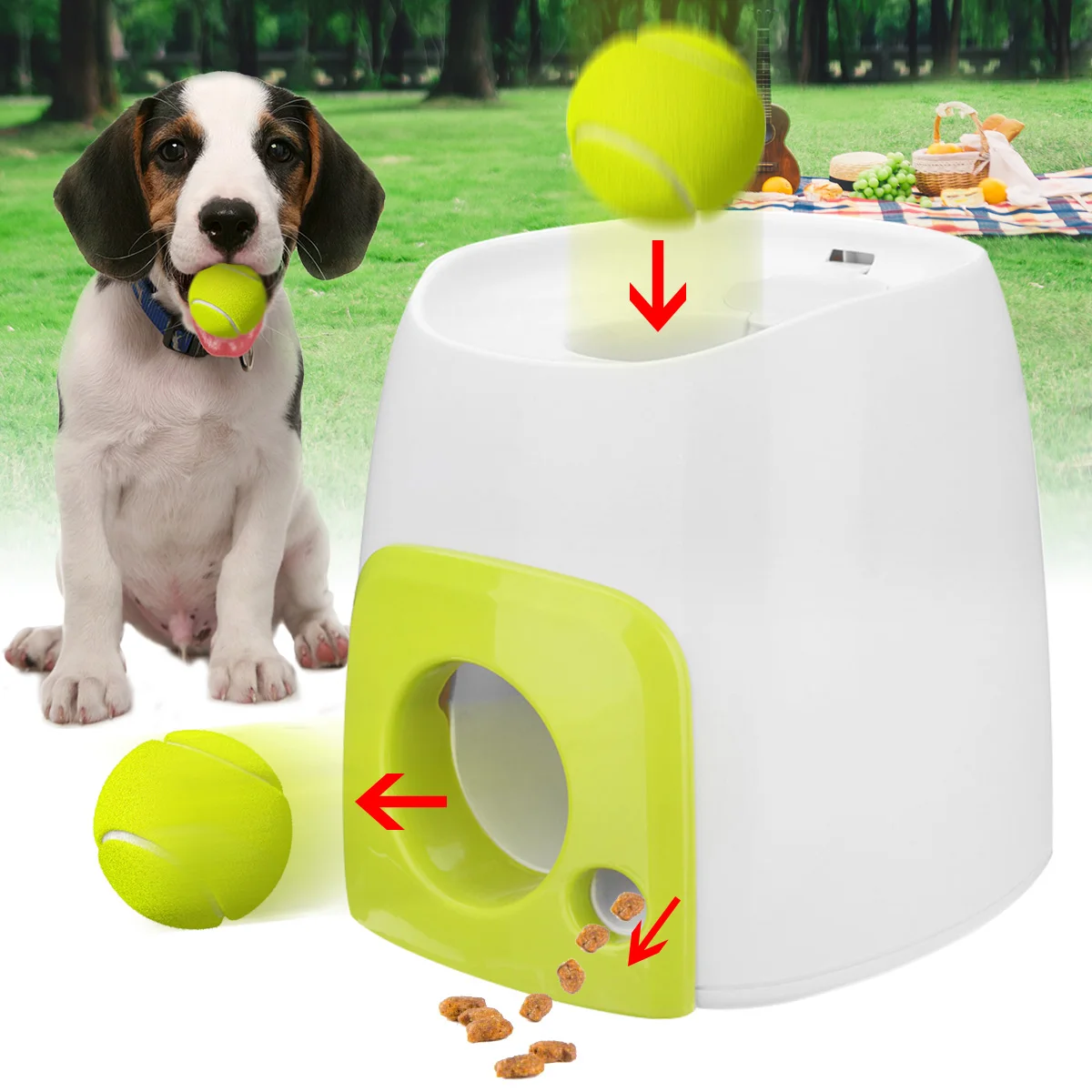 Светло-зеленый Woopet игрушка для собак автоматический двусторонний мяч пусковая машина теннисный мяч метательная Машина запуск захватывающие шары инструмент для тренировки собак - Цвет: Светло-зеленый