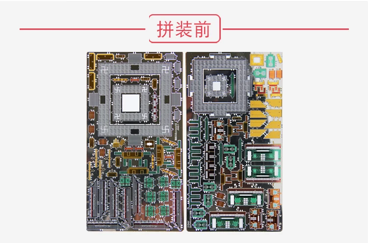 Microworld тибетский буддийский храм модель DIY лазерная резка головоломки истребитель Модель 3D металлические игрушки-пазлы подарки для детей