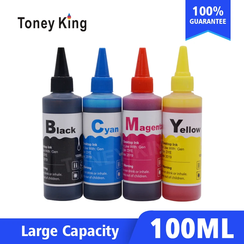 Toney King 100 мл чернила для принтера hp 62 62xl замена картриджа для OfficeJet 200 5540 5740 5542 7640