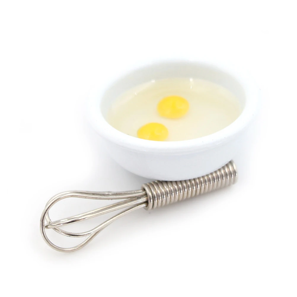 2pcs/set DIY Egg Whisk & Bowl for Doll House Decor 1:12 Dollhouse Miniature Accessories Simulation Kitchen Food Furniture Toys