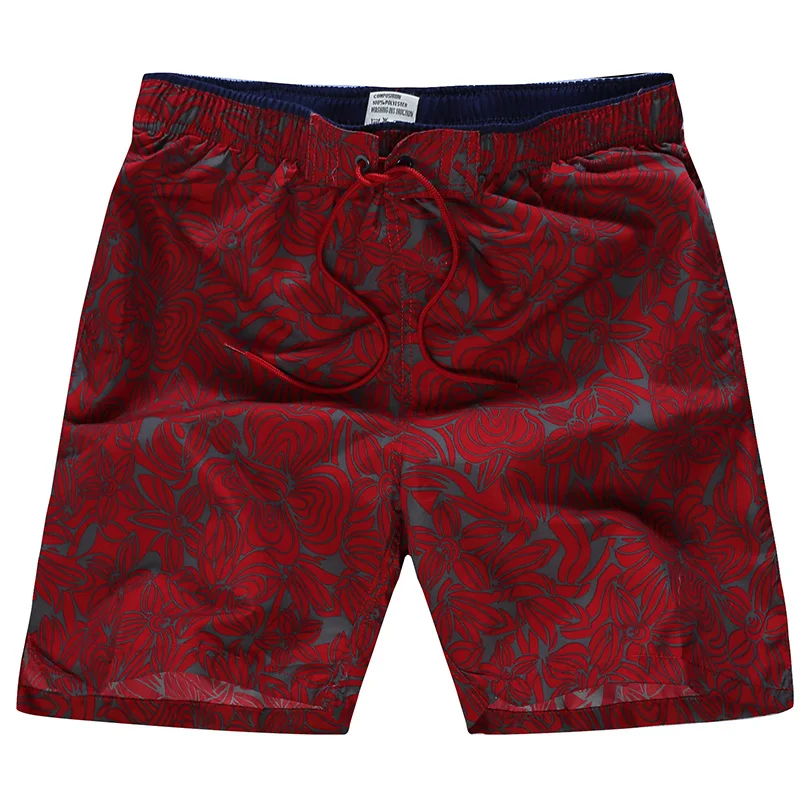 Новинка, быстросохнущие летние пляжные шорты для мужчин, повседневные тонкие бермуды с цветочным принтом, мужские шорты, Прямая поставка ABZ247