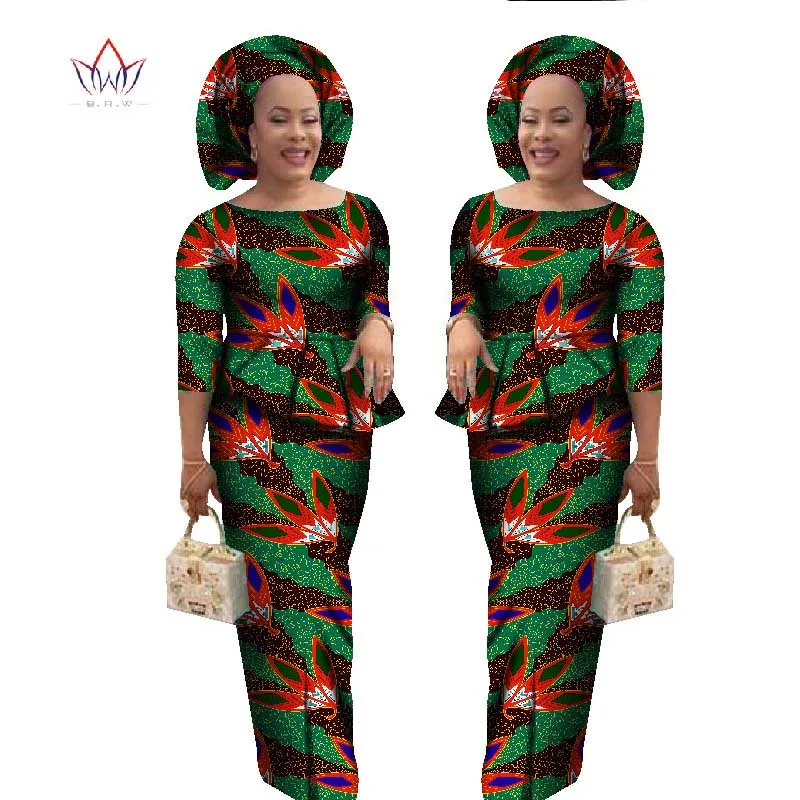 Костюм в африканском стиле для женщин юбка и укороченный топ Дашики традиционная африканская одежда комплект из 2 предметов для женщин с головным убором WY1078