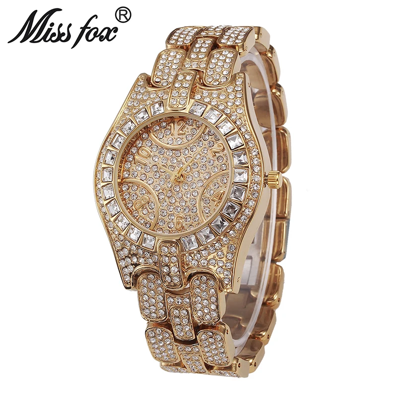 Feminino de Quartzo Relógio de Marca de Luxo com Design de Moda Missfox Relógio Numérico Árabe Impermeável 20 marca de luxo com design de moda, numérico, árabe, impermeável