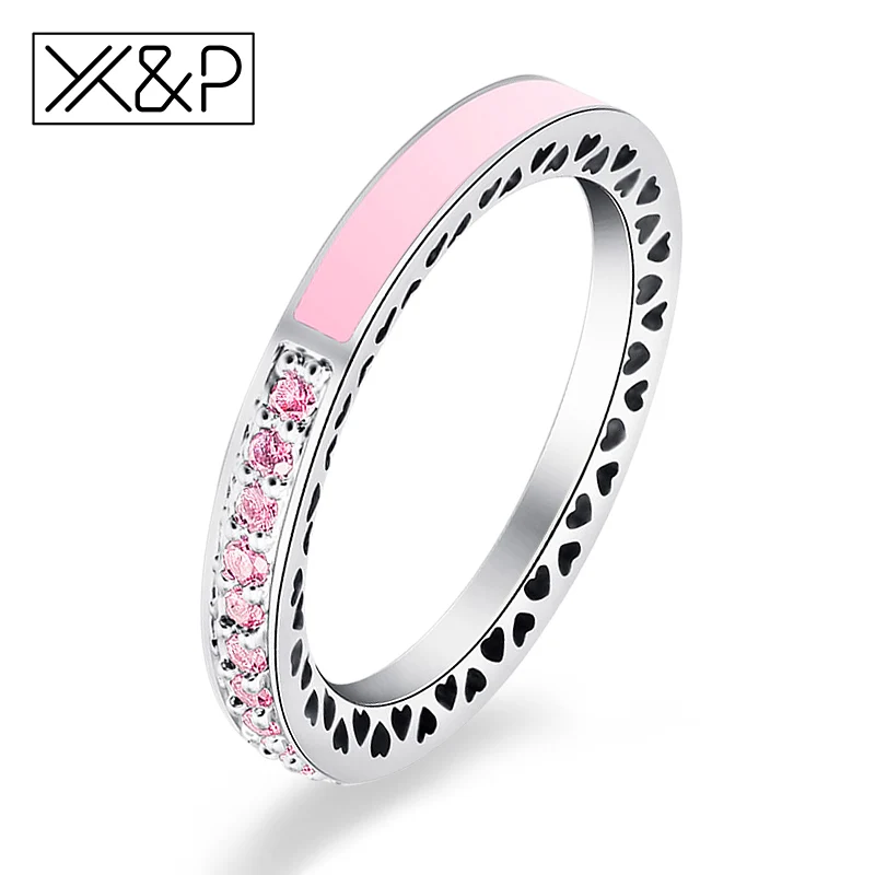 X & P модные простые прозрачные кристаллические серебряные кольца для мужчин и