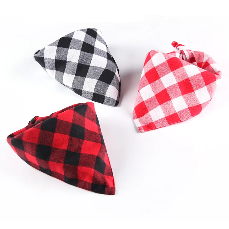 red plaid dog bandana