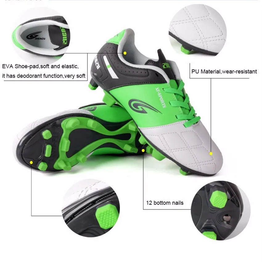 ZHENZU Superfly Football Boots Soccer Shoes Cleats Kids Teenagers chuteira futebol Training AG voetbalschoenen botas de futbol 7