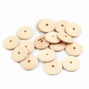 

Wood Beads 50pcs Spacer Bead 25mm Natural Wood beads For Jewelry Making DIY Kids Toys & Pacifier Clip Necklace