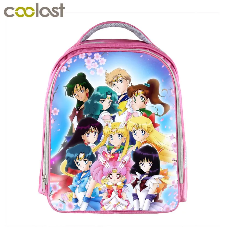Японский аниме Сейлор Мун принт рюкзак для девочек детские школьные сумки luna дети детский сад рюкзак розовый мультфильм bookbag - Цвет: 13sailormoonf01