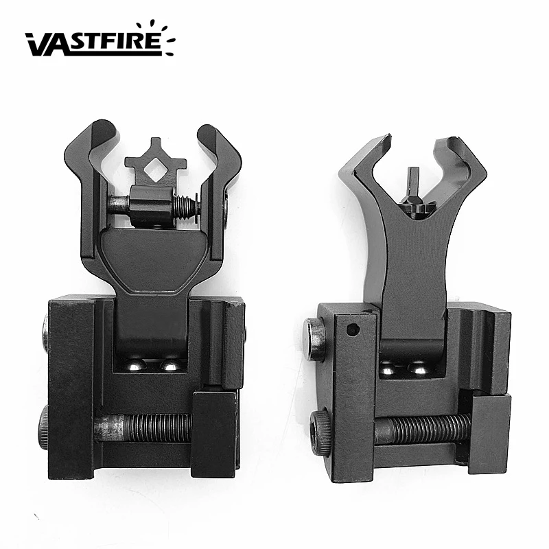 

Tactical Folding Aperture Flip up Front Rear Sight Iron Set Dual Diamond Shape BUIS for 20mm Rail Handguard Mount Hunting caza