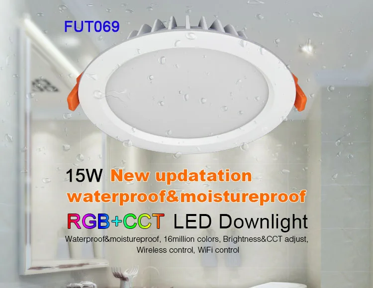 Miboxer 6 Вт/9 Вт/12 Вт/15 Вт/18 Вт RGB+ CCT светодиодный потолочный светильник AC110V 220 В с регулируемой яркостью светодиодный потолочный прожектор FUT063/FUT066/FUT068/FUT069/B8/iBox1 - Испускаемый цвет: FUT069  15W
