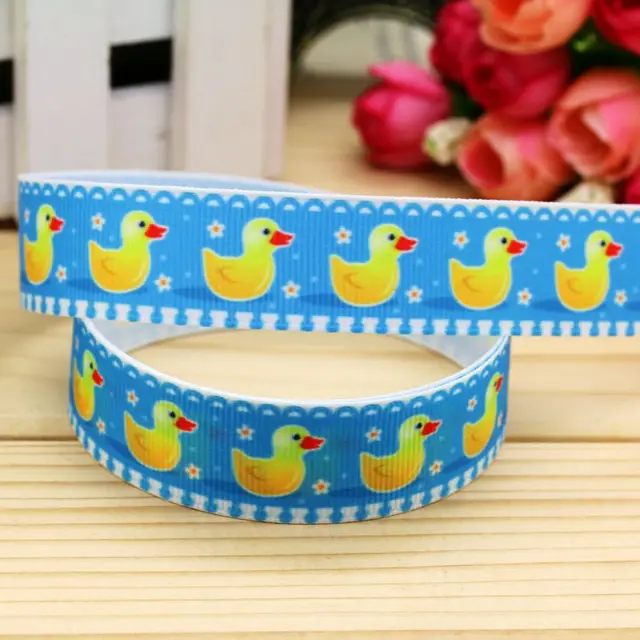 7/8inch  Duck Printed Grosgrain Ribbon Hairbow Headwear Party Decoration Diy Wholesale OEM 22mm P5811