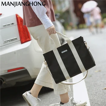 

MANJIANGHONG High-Quality Canvas Women's Handbags Tote Shoulder Bags Casual Shopping Bag Female Vintage Crossbody Messenger Bags