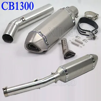 

CB1300 Motorcycle Exhaust Pipe Mufflers Silencer With Moveable DB Killer Link Contact Pipe Dirt Bike FOR HONDA CB1300 AK084