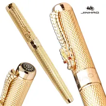Авторучка 18KGP 0,7 мм перо с широким основанием JINHAO 1200 золотой дракон резной Бизнес Офис Лучший подарок