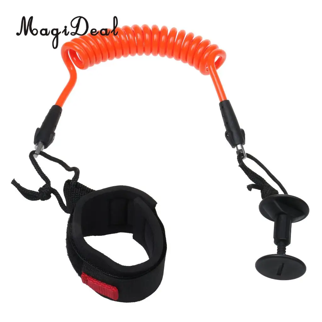 MagiDeal 4ft 7mm Orange Coiled Bodyboard Surfboard SUP Bicep Wrist Surf Leash 