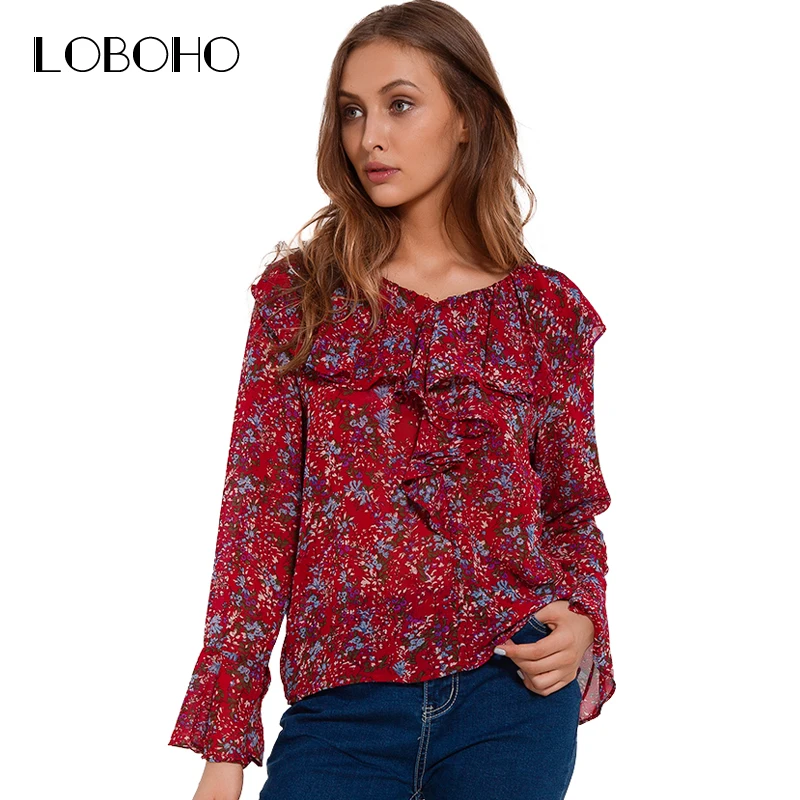 long floral blouse