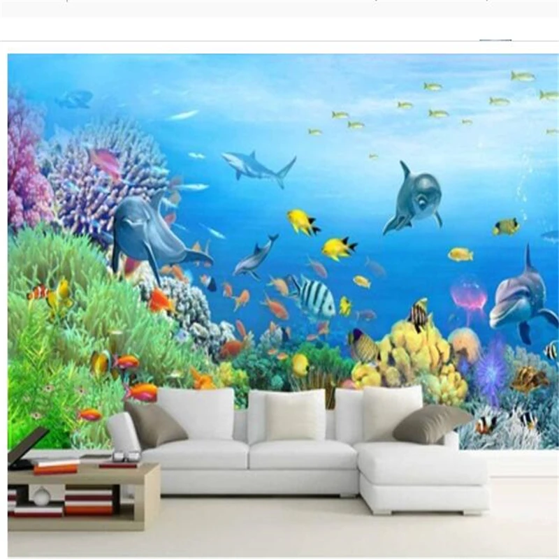 

wellyu papel parede Custom wallpaper 3D underwater world background wall wallpapers for living room papier peint behang