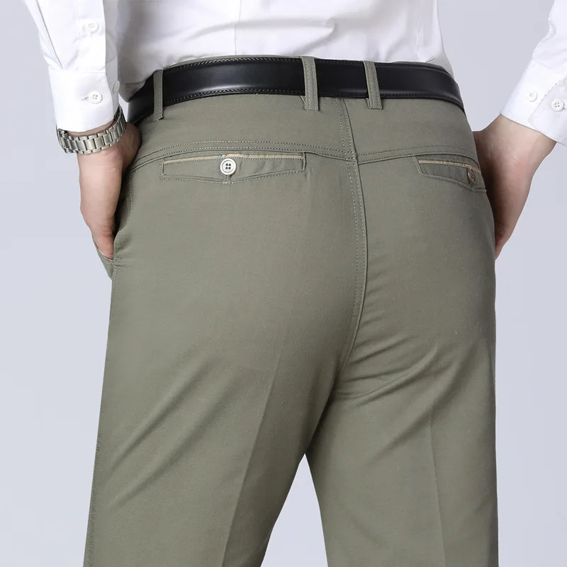 Мужской костюм брюки модные Стрейчевые тонкие прямые мужские брюки против морщин повседневные деловые качественные брюки мужские весна лето