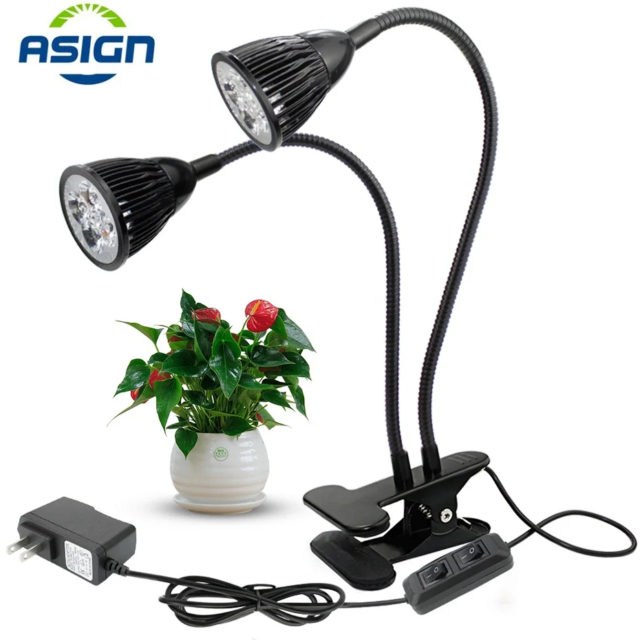 Светодиодный светильник для выращивания растений, полный спектр, лампа для выращивания растений с зажимом, фито-лампы для выращивания
