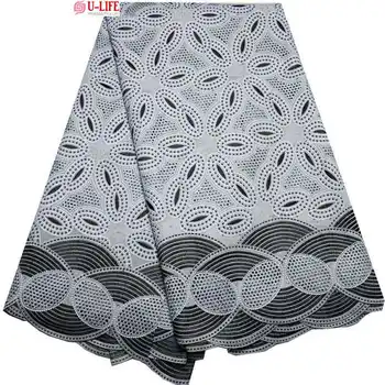 

Newest 2017 Swiss Voile Lace African High Quality Big Cotton Voile Lace Fabric with Stones of African Wedding Lace Dress BG-059