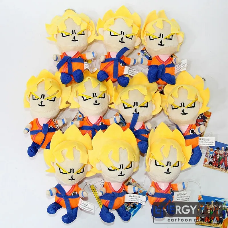 

10pcs/set Cartoon Dragon Ball Z SON GOKU Vegeta Saiyan pendant stuffed toy soft plush doll figure