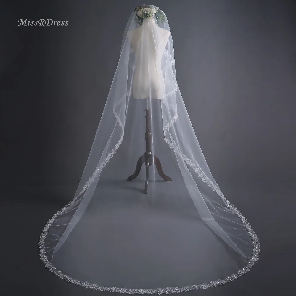Buy MissRDress Elegant Sequins Edge Bridal Veils