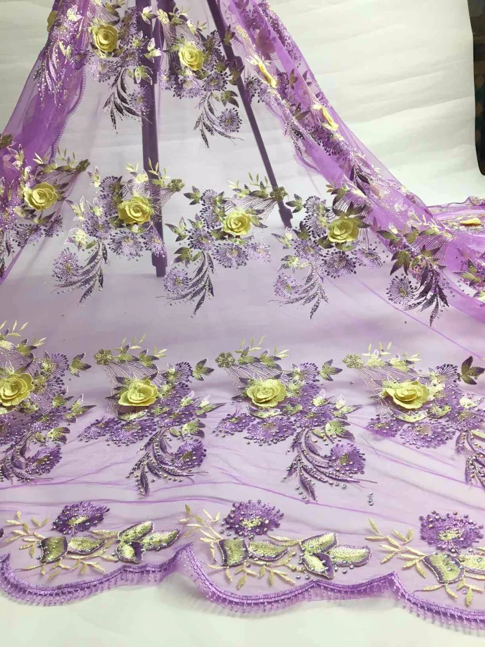 

african fashion french lace fabric stones lace 3d flower lace fabric 2018 high quality for wedding dress 5yard/lot
