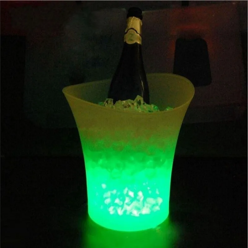Бар 5 литров объем пластиковый светодиодный ведро льда Цвет Изменение ночных клубов светодиодный ведро для льда с подсветкой шампанское вино ведро со льдом для пива