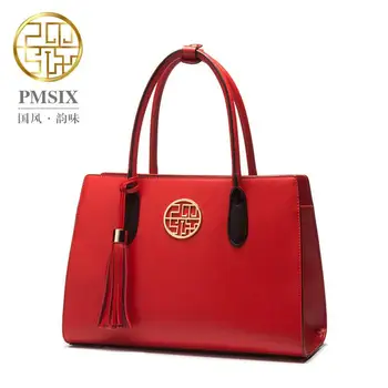 

New women leather bag famous brands fashion quality women handbags shoulder bag chinese style red tassel women bag