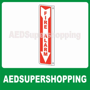 

fire alarm signs 2-Way Wall Projection Sign (1'' flange x 4'' panel x 18'' high) ,Self Adhesive Mil Vinyl Decal UV Protected