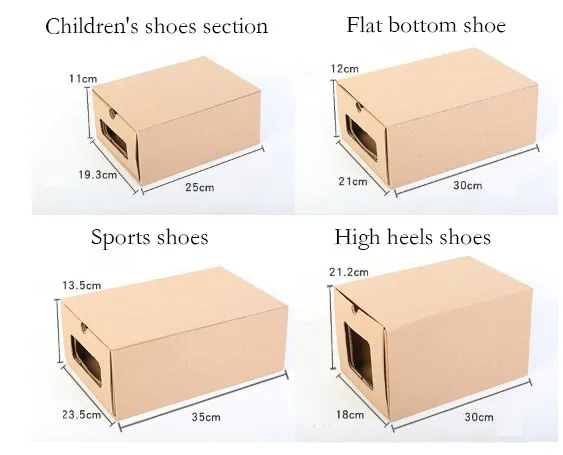 Крафт обувь коробка прозрачная обувь коробка Простой ящик-тип ботинки коробка различные стили получить коробку
