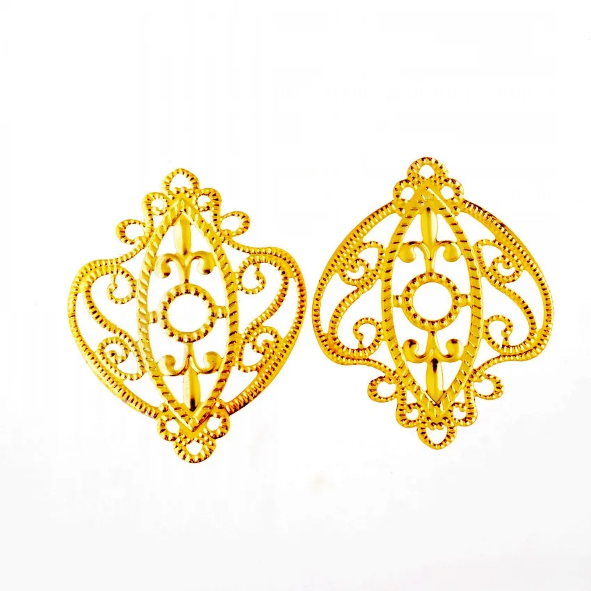 

Free shipping 30Pcs Gold Color Filigree Wraps Connectors Metal Crafts Gift Decoration DIY Findings 6.6x5.4cm