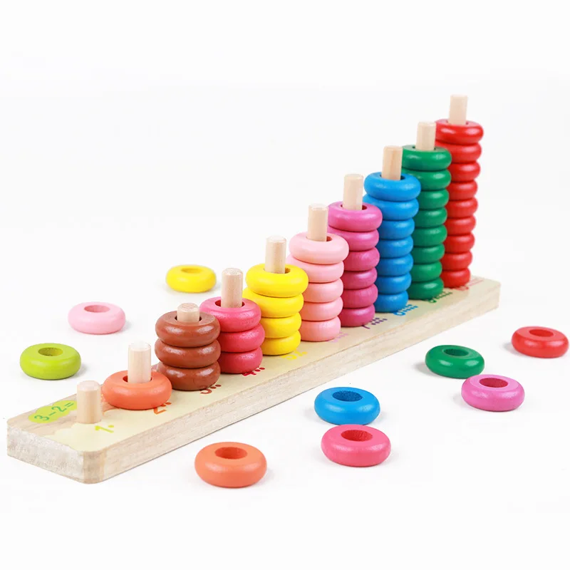 

Baby Toys Count match 1-10 number abacus Teaching Aids Montessori Board Arithmetic Wooden Toys Child Educational Gift Math Toy