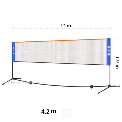 Новинка 2,1 М~ 6,1 м портативная сеть для бадминтона и стойки, съемная, складная Бадминтонная сетка на стойке ширина дизайн W/сумка для переноски - Цвет: 4.2M