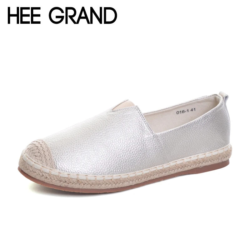 

HEE GRAND 2017 New Loafers Weave Straw Ballet Flats Casual Fisherman Shoes Woman Slip On Comfort Solid Women Shoes XWD5939