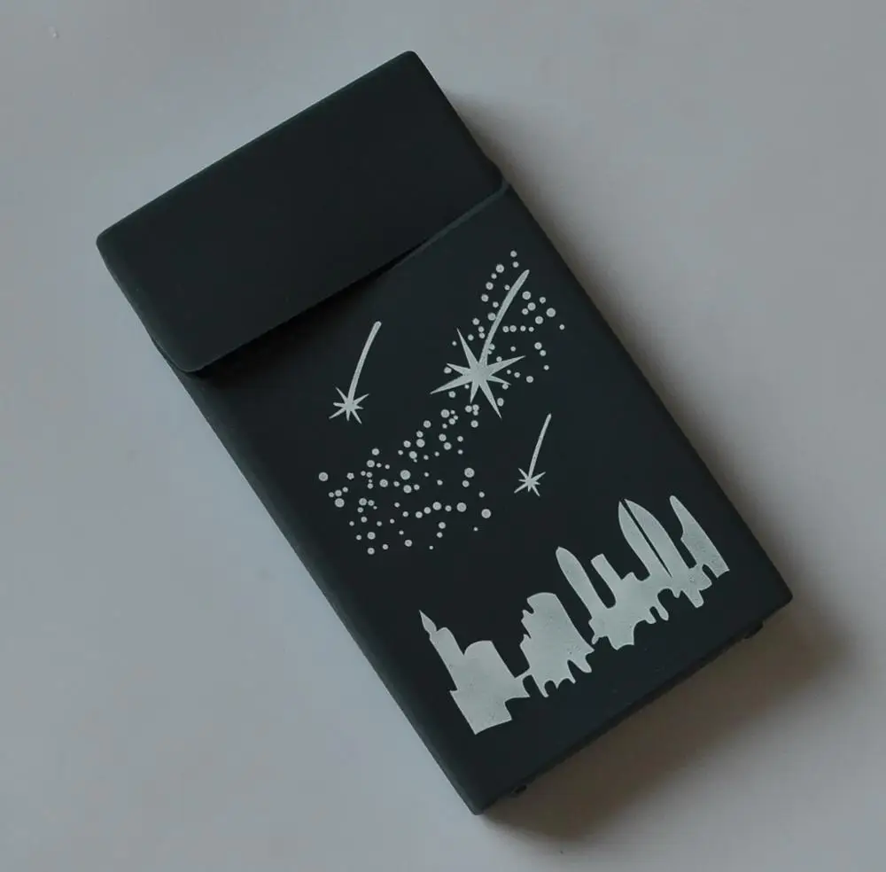 Силиконовый чехол для сигарет Lady Slims, Модный чехол, мягкий эластичный силиконовый женский чехол для сигарет, рукава для курительной коробки 105x58x16 - Цвет: black